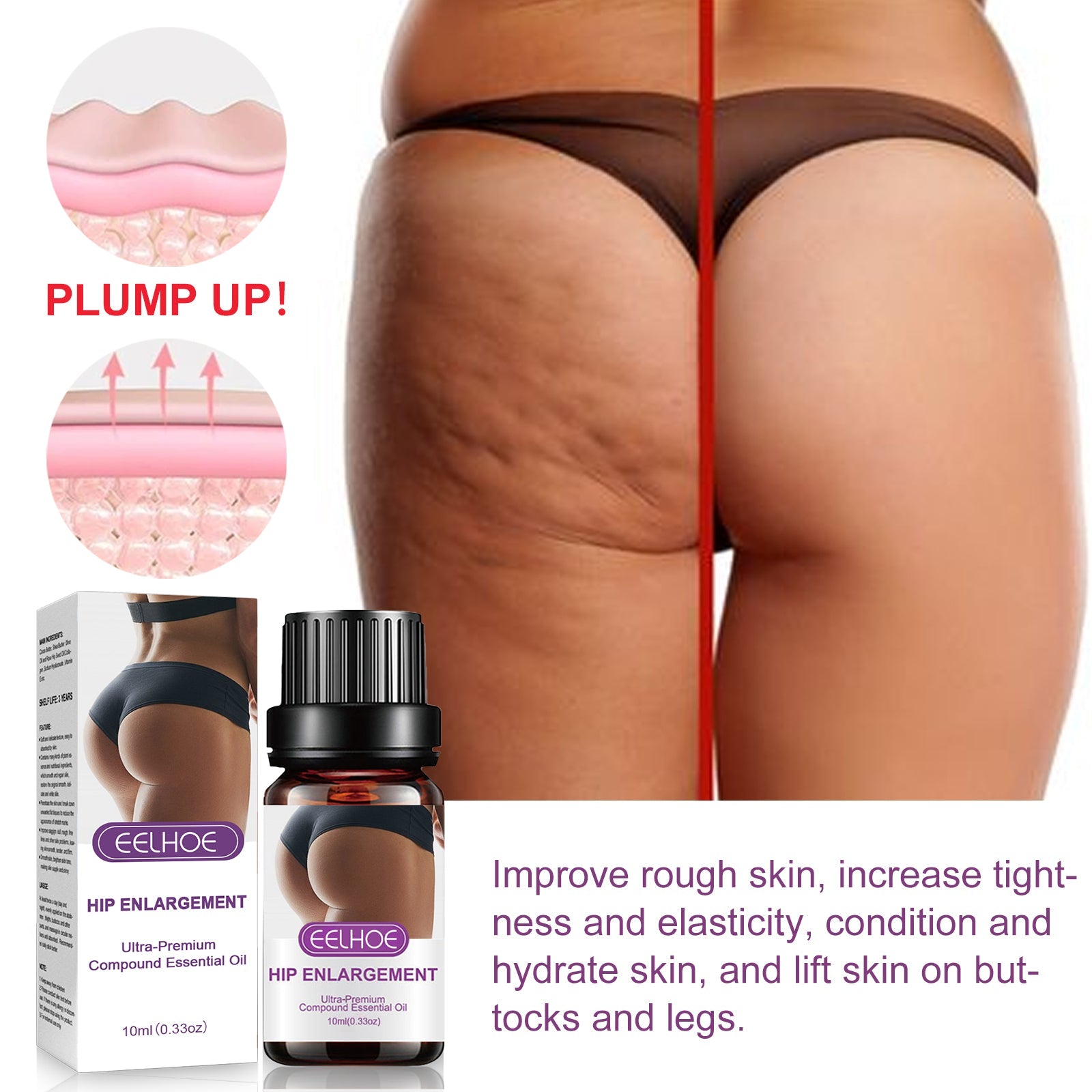 Butt Lift Essential Oil, Firming Butt Lift Body Shaping Massage Essential Oil - Korvel