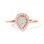 10K Rose Gold 3/8 Cttw Round-Cut Diamond Pear Promise Ring - Size 7