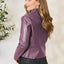 Veste zippée classique à col pour femmes pour une élégance au quotidien