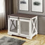 Farm kennel Flat noodles furniture with sliding barn door, farm wooden kennel end table, dog house with removable partition - Korvel