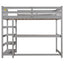 Twin Size Loft Bed with Storage Shelves and Under-bed Desk