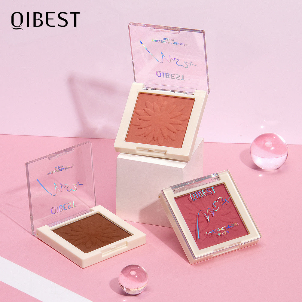 QIBEST Matte Pearlescent Blush Powder