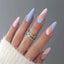 Finished manicure patches, wearable nails, drop-shaped manicure patches, contrasting color combinations - Korvel
