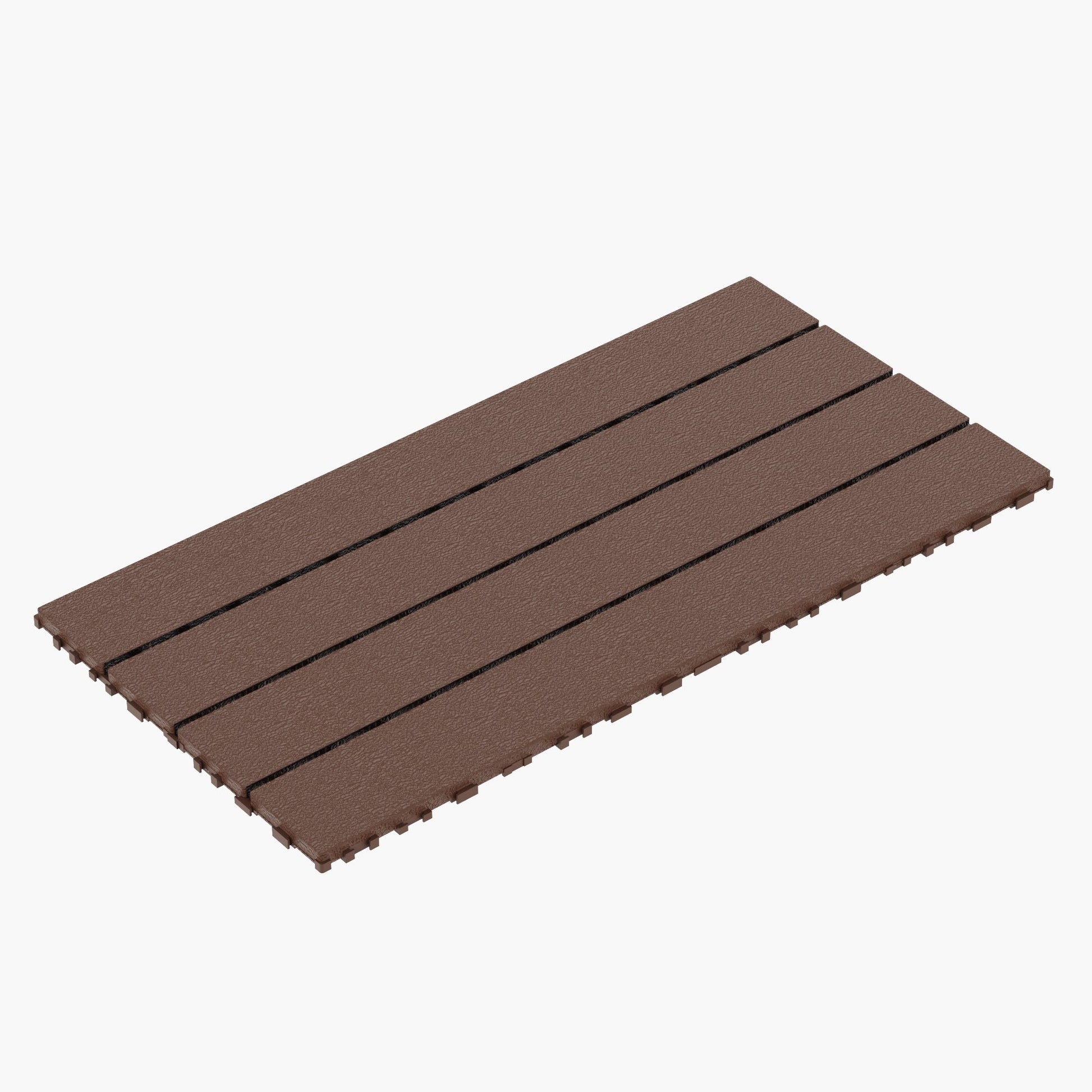 2FT terrace tiles, DIY module interlocking terrace tiles, quick installation of courtyard tiles, 24 pieces in red brown color - Korvel