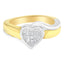 14K Two-Toned Gold Princess-Cut Diamond Heart Promise Ring - Size 6