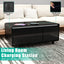 Modern Smart Coffee Table with Built-in Fridge, Bluetooth Speaker, Wireless Charging, Touch Control Panel, USB Interface Black - Korvel
