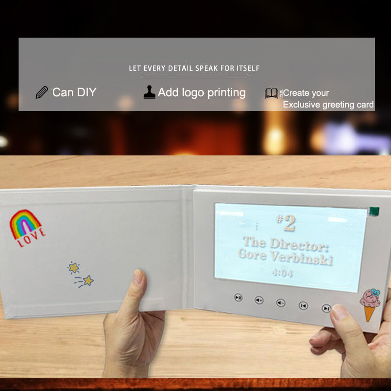IPS video greeting card, 3D birthday music brochure, DIY custom video greeting card - Korvel