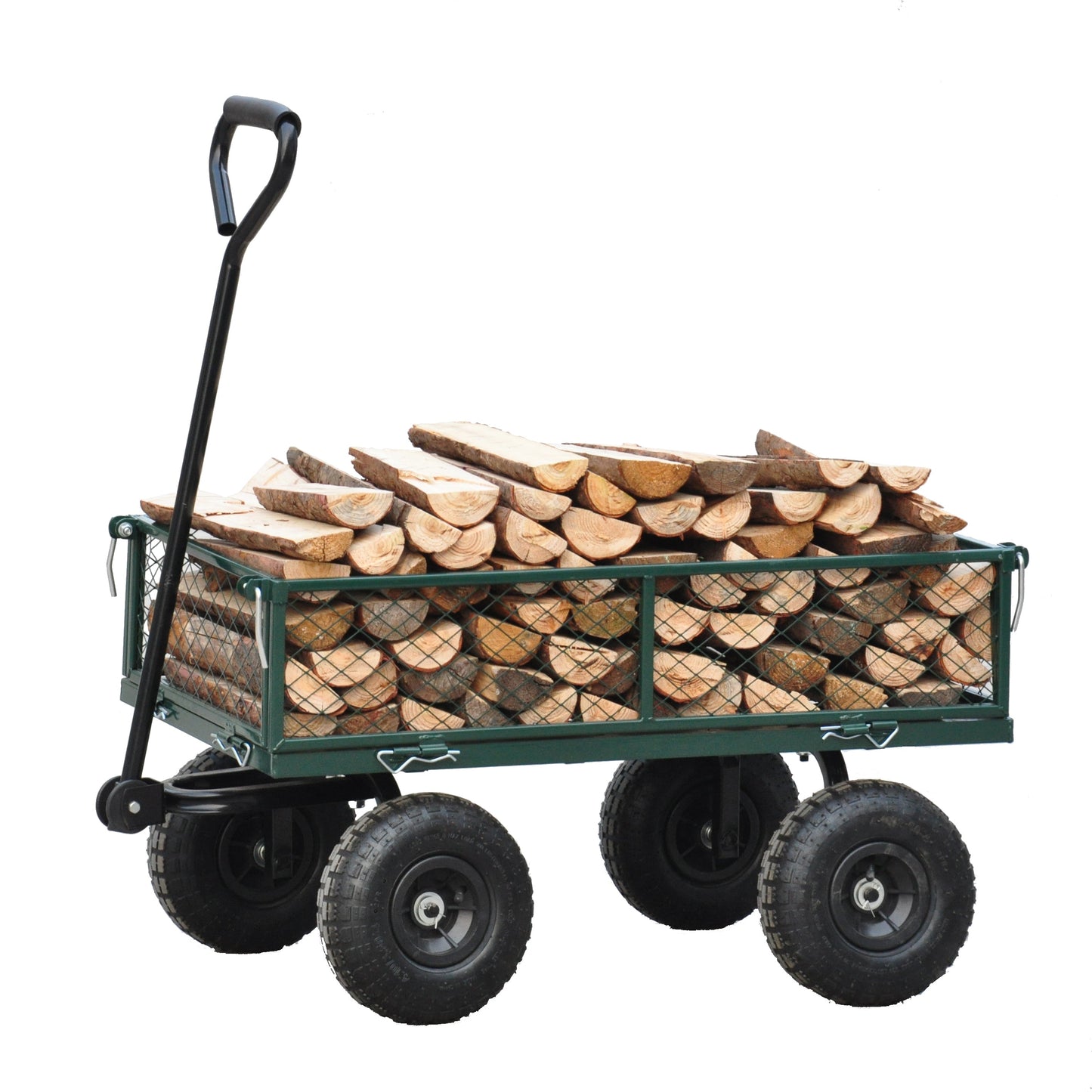 Wagon Cart Garden cart trucks make it easier to transport firewood (green) - Korvel