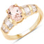 1.88 Carat Morganite & White Topaz Sterling Silver Ring