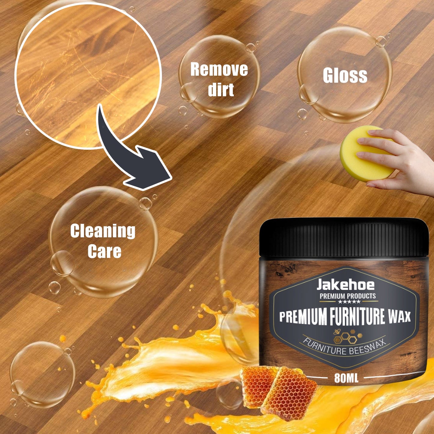 Beeswax, Wood Floor Mahogany Furniture Scratches Cleaning Care Polishing Brightening Maintenance Care Wax - Korvel