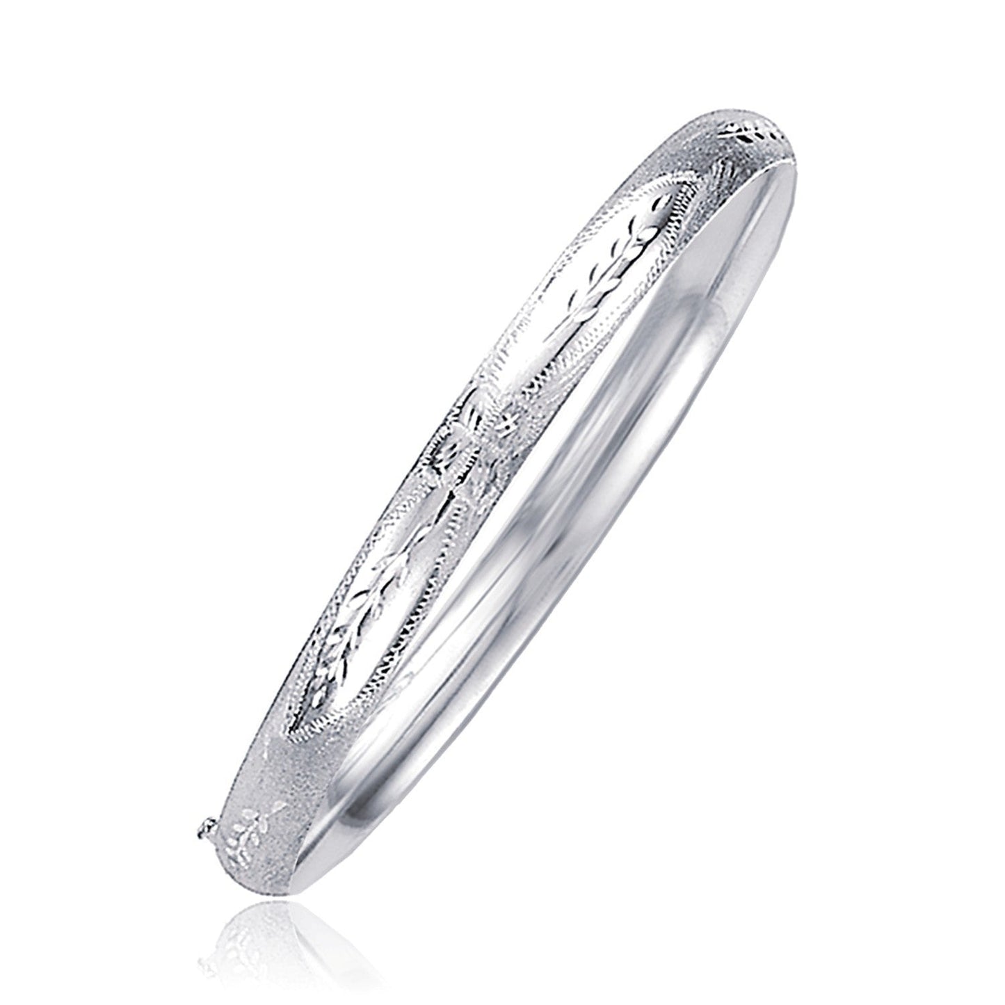 Bracelet en or blanc 14 carats avec motif floral classique