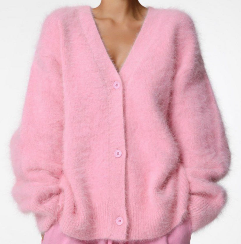 Loose V-neck Button Cardigan for Women - Stylish Knitted Sweater
