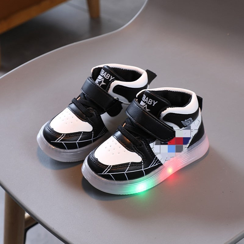 Luminous casual shoes, baby soft soled shoes, luminous shoes, boys and girls board shoes - Korvel
