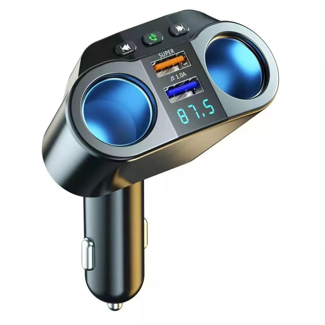KC-01 car charger with one to two USB ports intelligent digital display QC3.0 fast charging multifunctional car cigarette lighter - Korvel