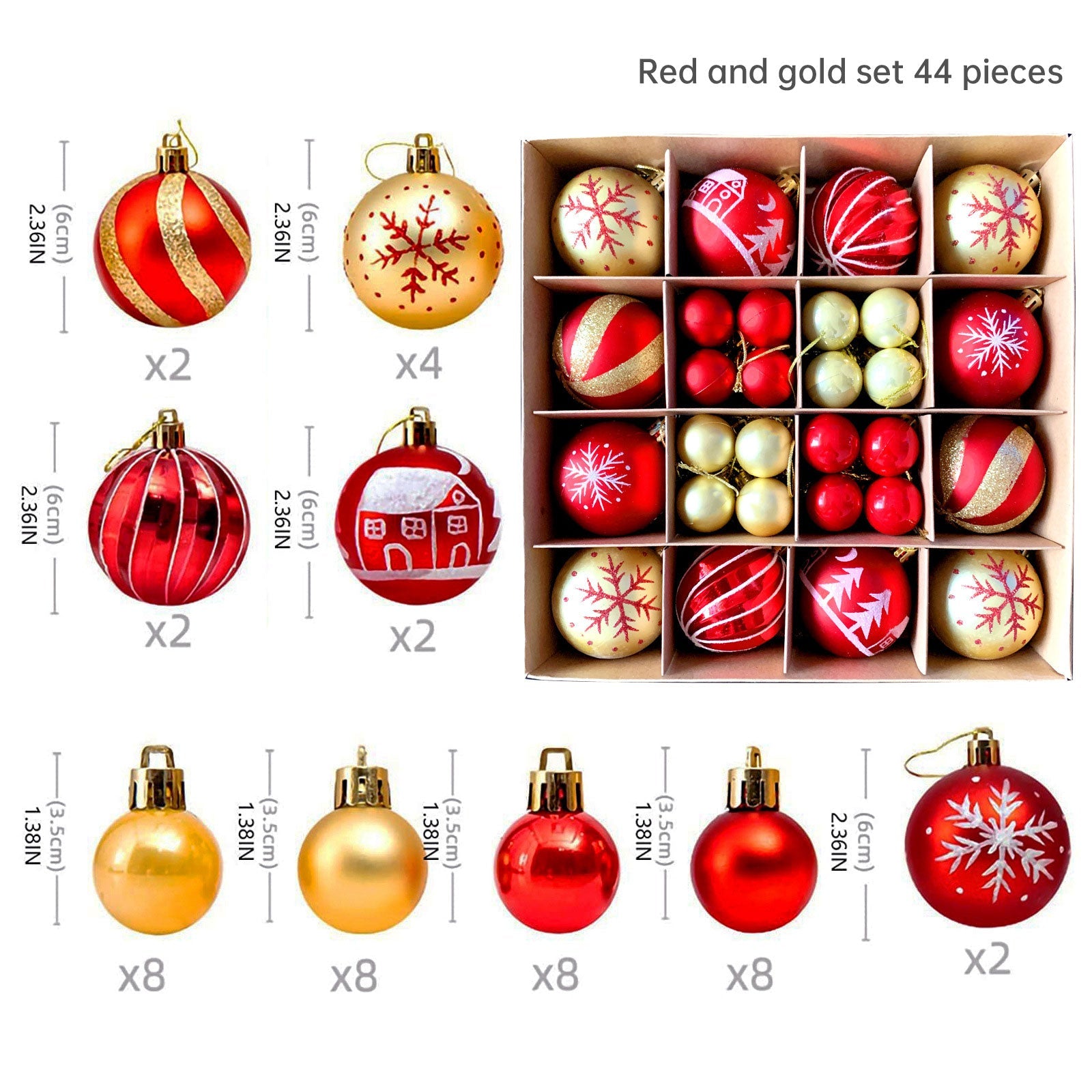 Christmas decoration 6cm electroplated ball plastic ball special-shaped painted Christmas ball gift Christmas tree pendant - Korvel