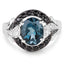 4.27 Carat London Blue Topaz & Spinel Sterling Silver Ring