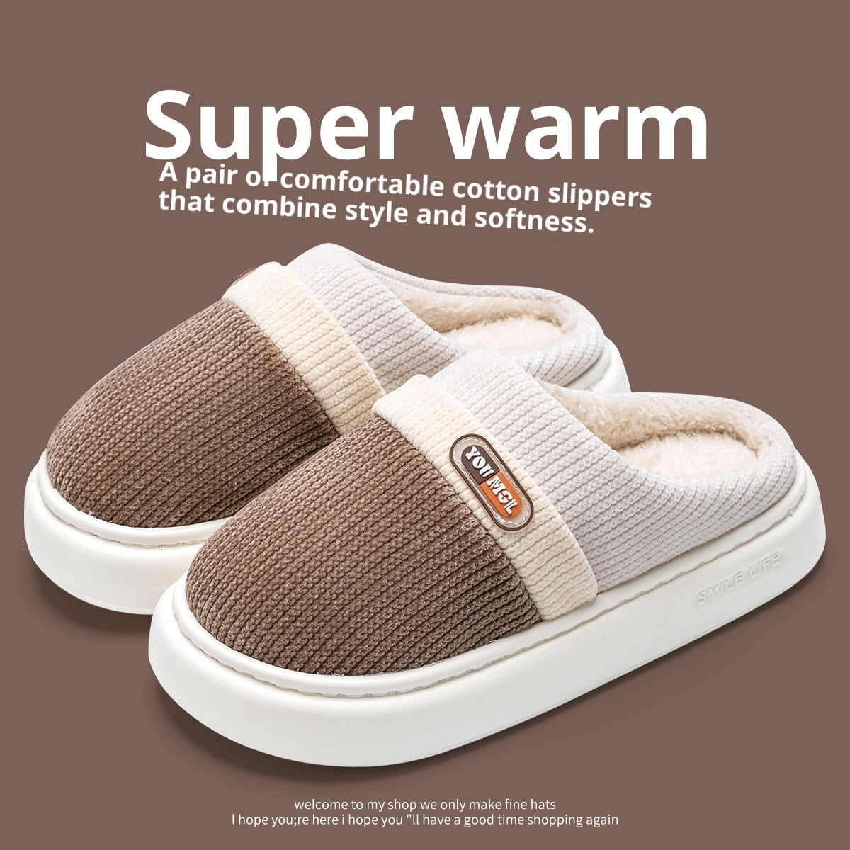 Cotton Women's Color Matching Slippers