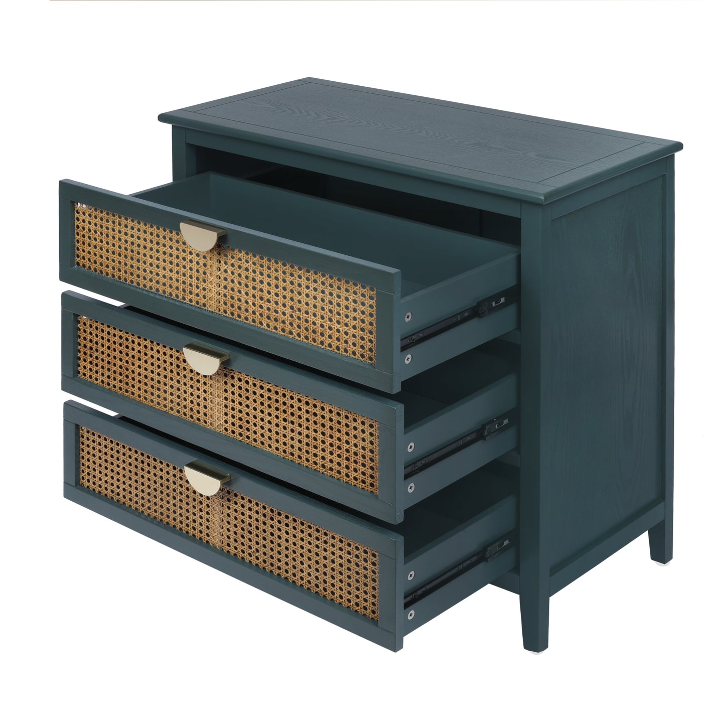 3 Drawer Cabinet Natural rattan American Furniture Suitable for bedroom living room study - Korvel