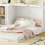 Full Size Murphy Bed with Shelves and USB Ports - White