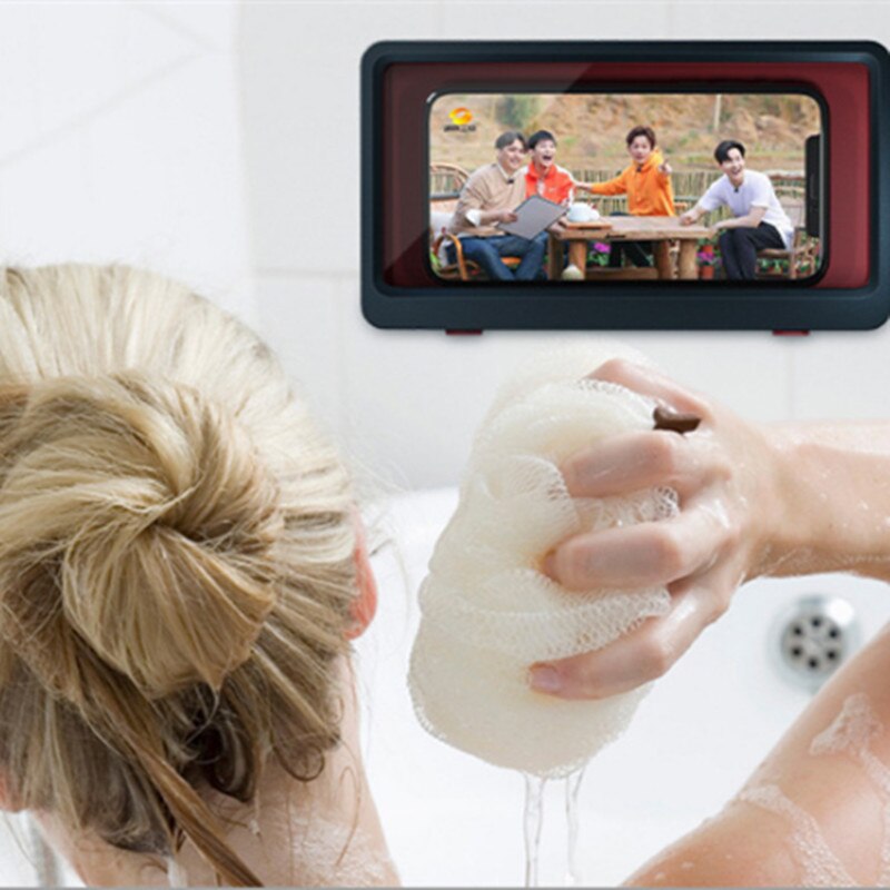 Wall Mounted Phone Box Waterproof Touch Screen Case Mobile Phone Holder Kitchen Bathroom Phone Shell Shower Sealing Storage Box - Korvel