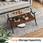 Rectangle Coffee Table with Tempered Glass top and Black Metal Legs, Modern Table for Living Room , Transparent Glass - Korvel