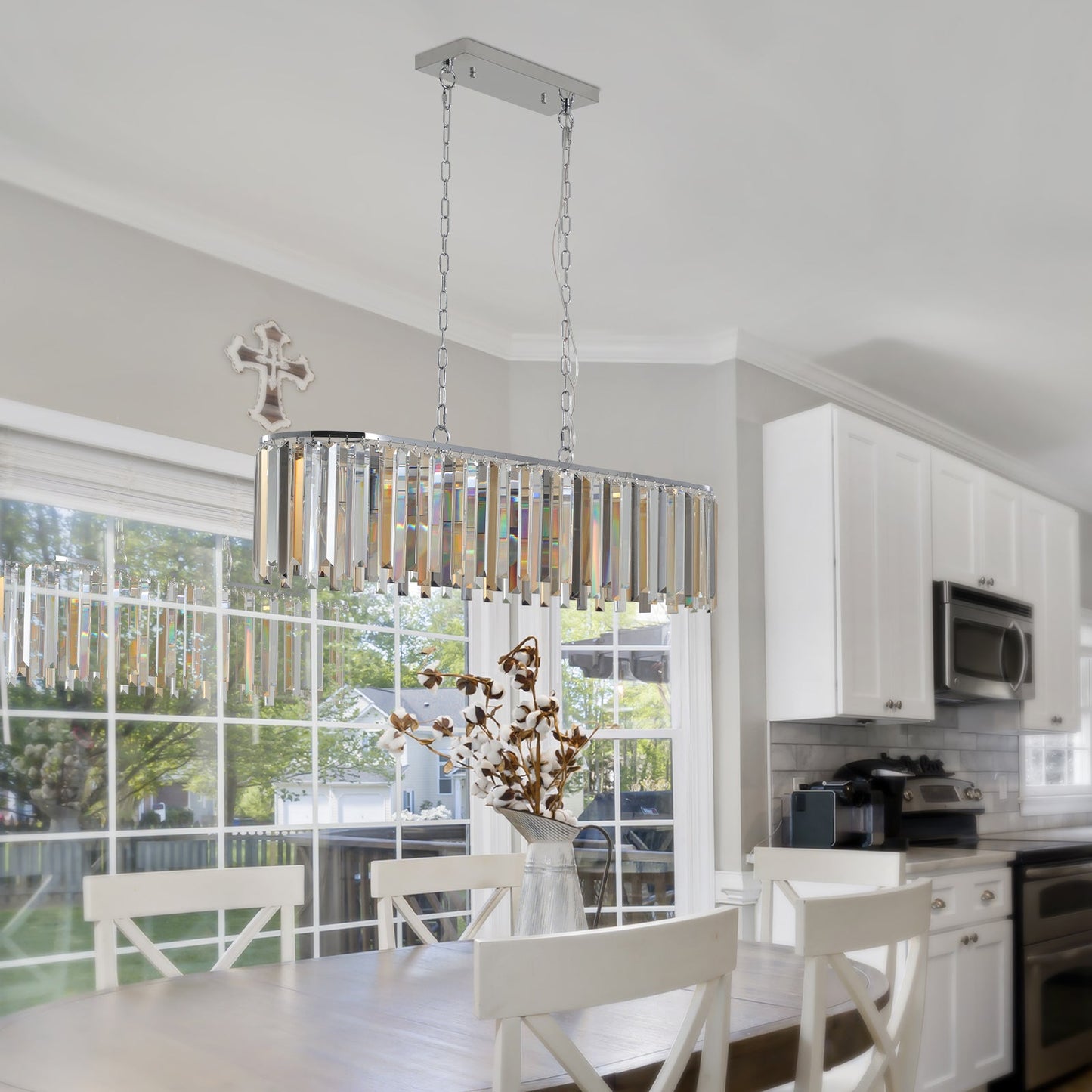 Modern Oval Crystal ceiling chandelier Luxury Home Decor Light Fixture - Korvel
