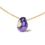 Collier pendentif en cœur en or jaune 18K avec émail bleu et diamants