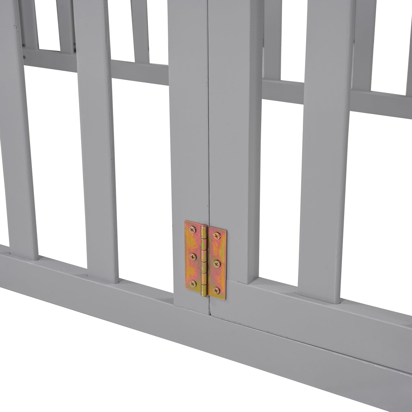 Twin Size Wood Daybed Frame with Fence - Gray