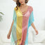 Fringe Color Block Scoop Neck Cover Up - Korvel