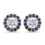 Pendientes de Zafiro Azul de 1.52 Quilates y Diamante Creado en Laboratorio en Oro de 14K