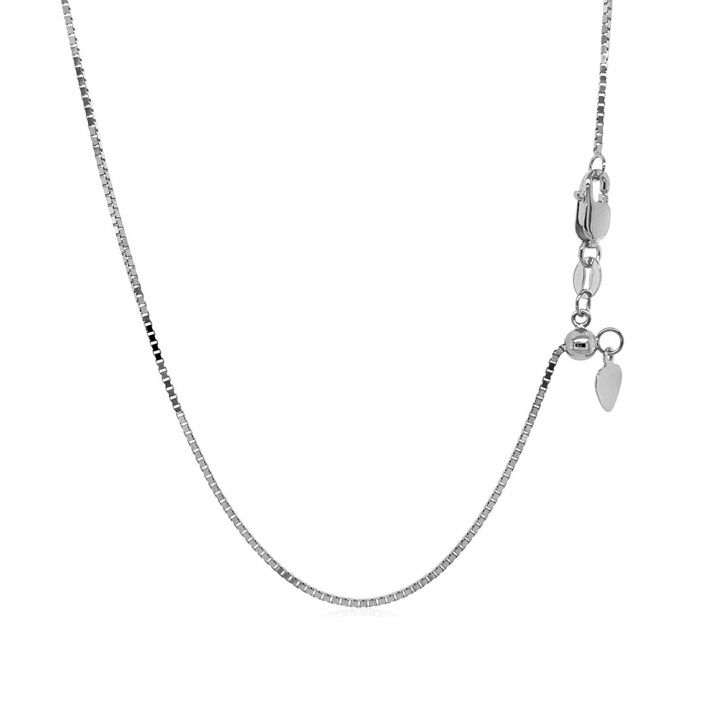 Collier en chaîne à maillons ajustable en or blanc 14 carats