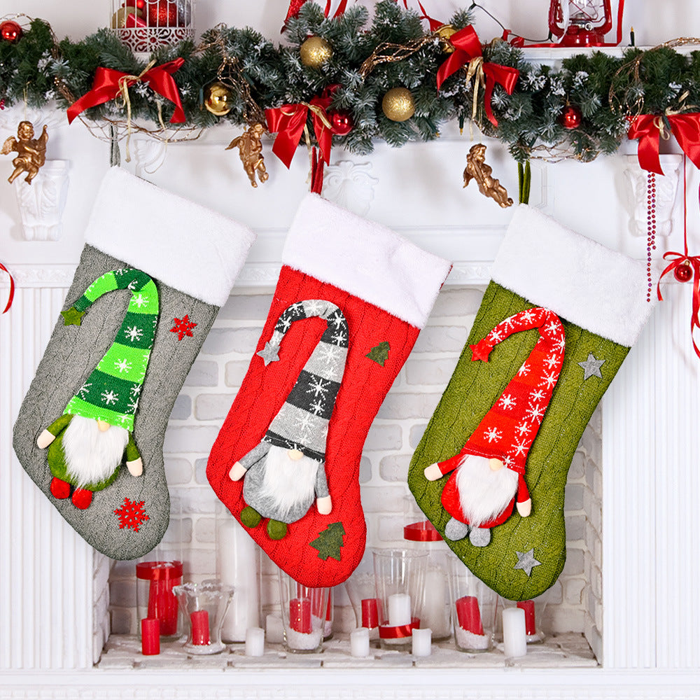 Chaussettes de Noël en tricot Rudolf pour une décoration festive