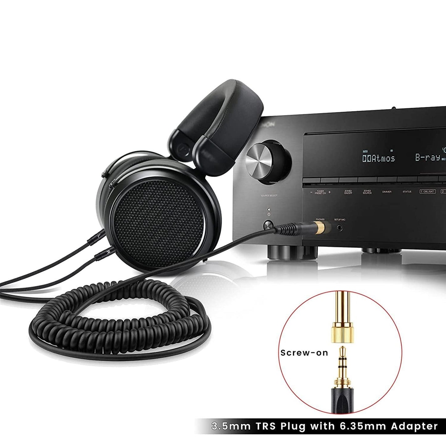 Premium Dual 3.5mm Headphone Spring Cables for Denon & Meze