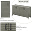Buffet de rangement TREXM gris antique à 4 portes avec étagères réglables
