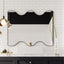 Wall Mirror 30x35 Inch Black Rectangular Mirror with 2 Wavy Sides Metal Framed Mirror Vanity Mirror Dressing Mirror - Korvel