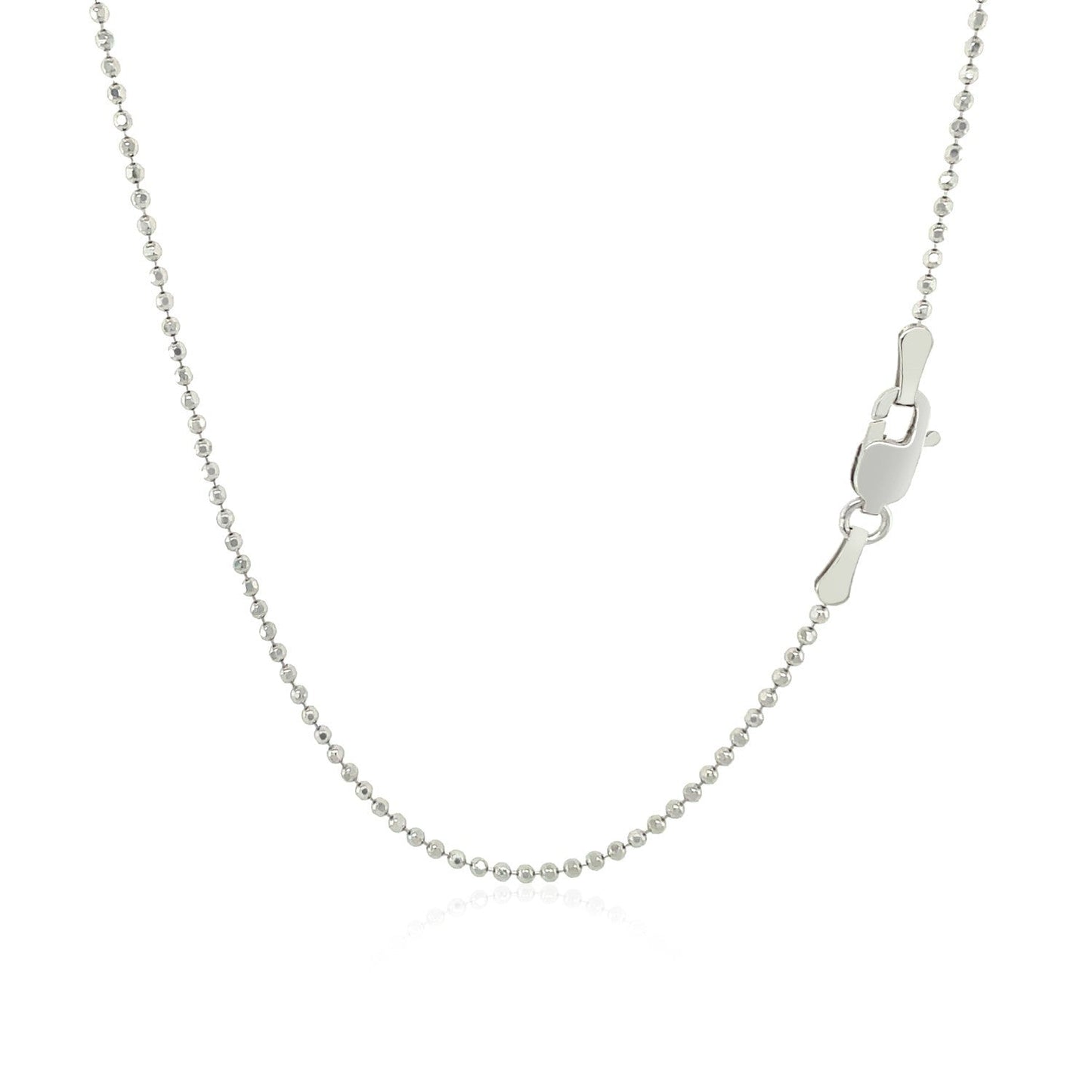 Chaîne à perles en or blanc 14k avec taille diamant 1,2 mm