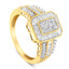 Anillo de cóctel de diamantes en oro amarillo de 10 quilates - Talla 7