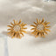 Boucles d'oreilles en acier inoxydable élégant en forme de tournesol pour femmes