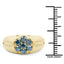 Anillo de Plata Esterlina con Diamante Azul Baño de Oro Amarillo de 14K