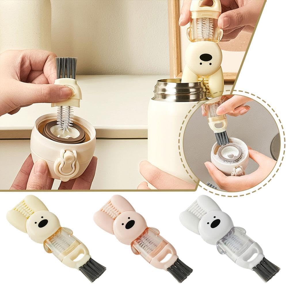 Rabbit cup lid brush four in one insulated water cup brush milk bottle pacifier cup mouth gap cleaning brush - Korvel