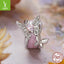 Silver Charm Pink Butterfly DIY Silicone Positioning Bracelet with Separated Beads Romantic Spring Day s925 Pure Silver Beads Loose Beads - Korvel