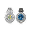 Boucles d'oreilles en argent sterling avec topaze bleue suisse et diamants de 1,20 carat