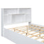 Elegant Queen Size Platform Bed with Storage Headboard, White