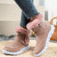 Stylish Plush Ankle Boots with Buckle Design for Women