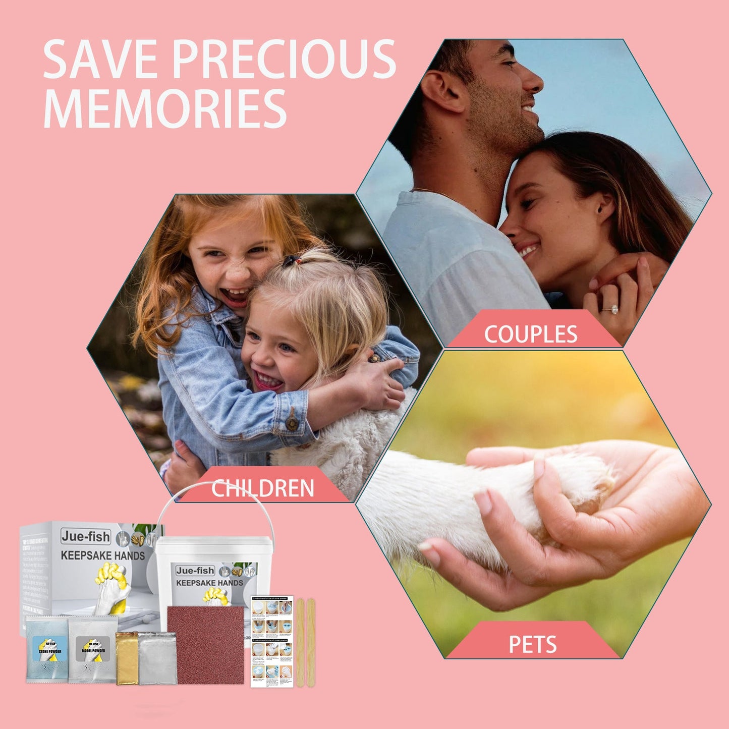 Jue-Fish 3D Hand Makrolon Powder Couple Anniversary Souvenir DIY Mother's Day Children's Day Gift - Korvel