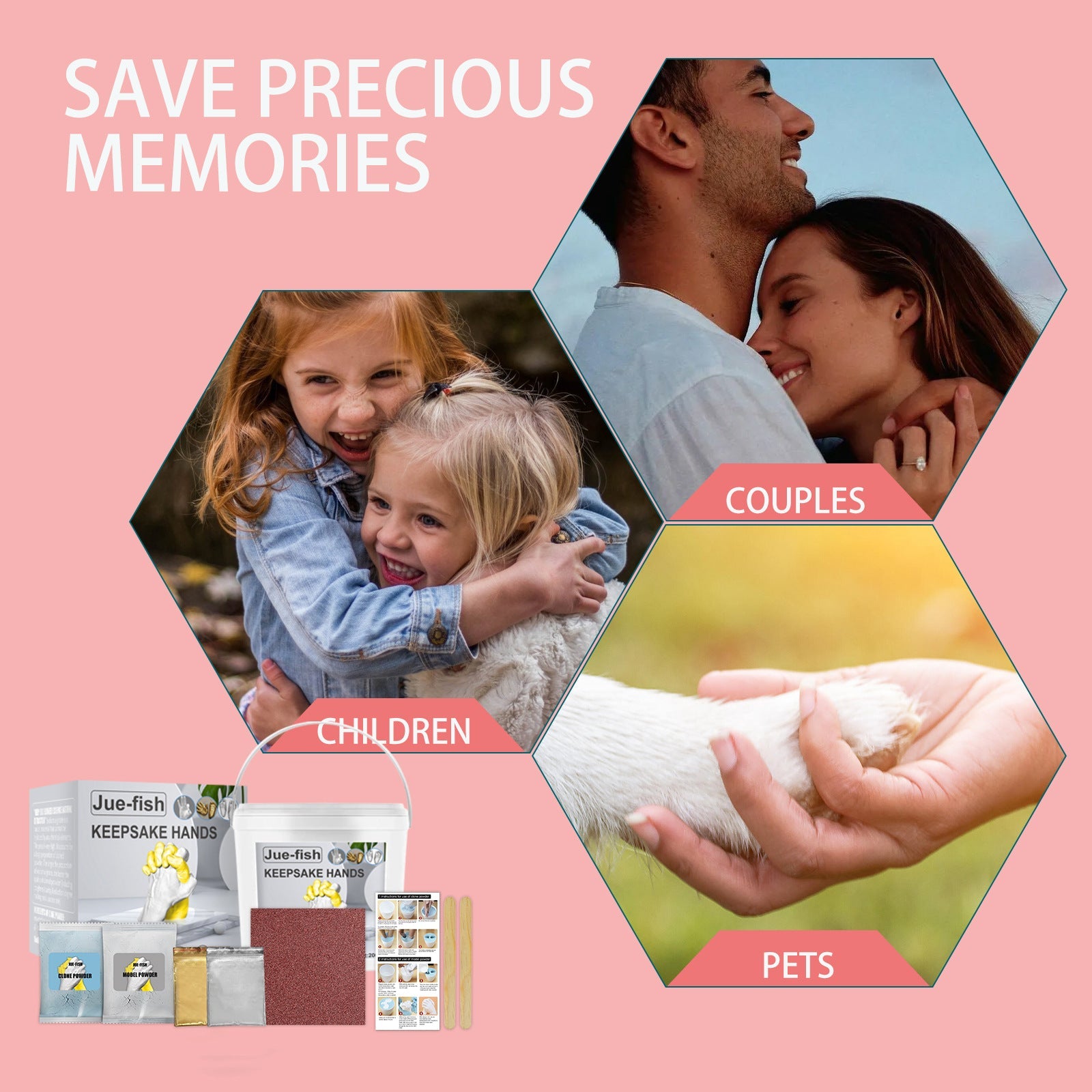 Jue-Fish 3D Hand Makrolon Powder Couple Anniversary Souvenir DIY Mother's Day Children's Day Gift - Korvel