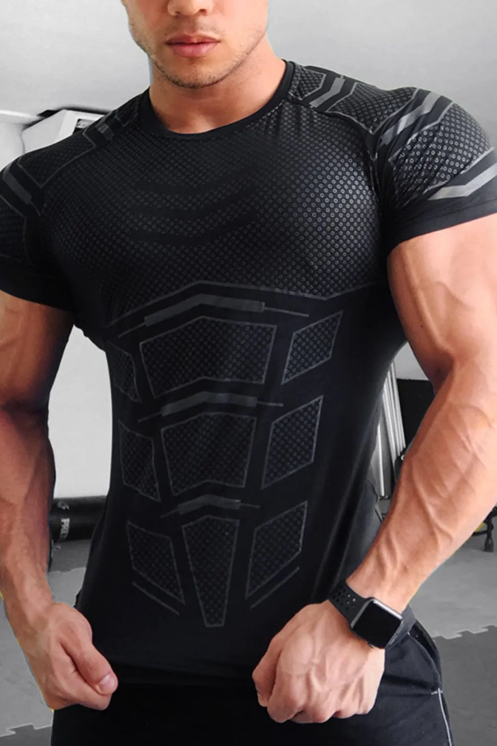 Camiseta de manga corta de cuello redondo para hombres en tallas grandes