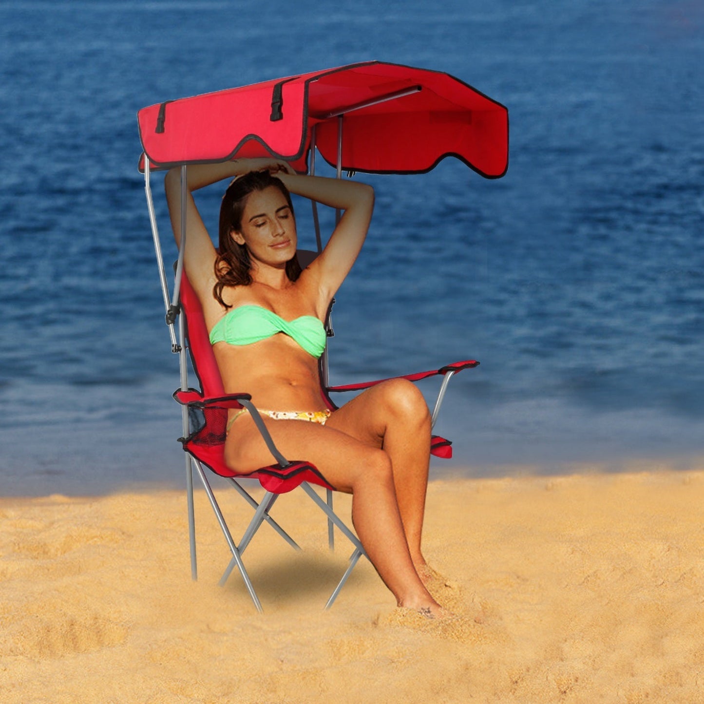 Silla de Playa Plegable GBruno con Dosel