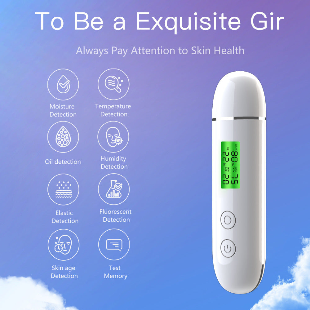 USB skin moisture tester, skin oil digital detection analyzer, including mask fluorescent detection pen - Korvel
