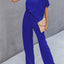 Single Shoulder Short Sleeve Jumpsuit - Korvel